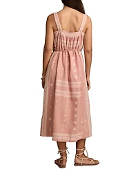 Lucky Brand Women's Printed Cotton Sleeveless Midi Dress