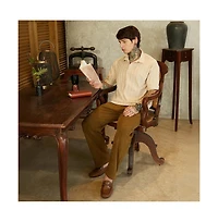 Campus Sutra Men's Army Green Spiralknot-Tactile Oversized Polo T-Shirt