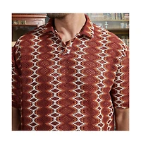 Campus Sutra Men's Burnt Sienna Folk-Logenze Oversized Polo T-Shirt