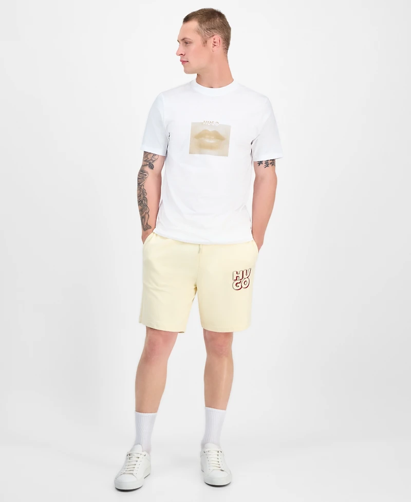 Hugo Boss Men's Deterni Short Sleeve Crewneck Lips Graphic T-Shirt