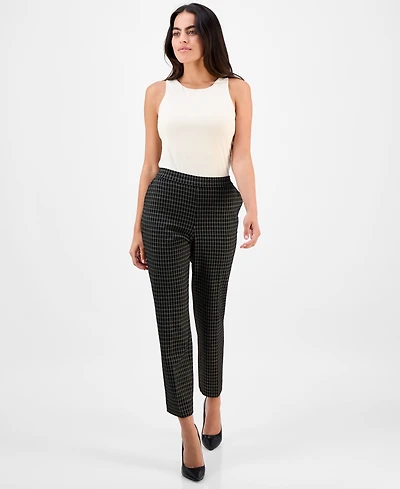 Ak Anne Klein Petite Mid-Rise Straight-Leg Ankle Pants