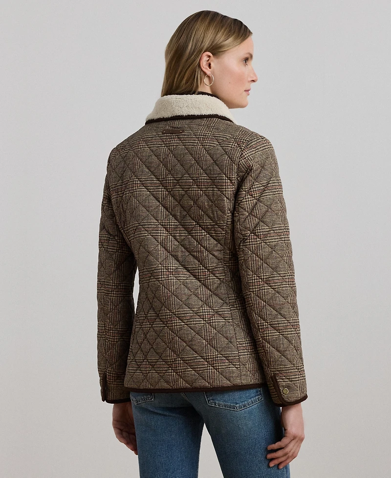 Lauren Ralph Women's Faux-Sherpa-Collar Quilted Coat