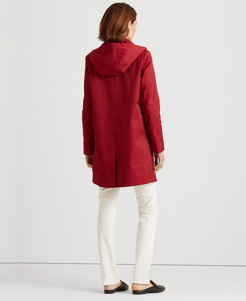 Lauren Ralph Womens Hooded A-Line Raincoat