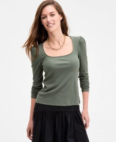 On 34th Womens Square Neck Puff Sleeve Top Exclusively At Macys
