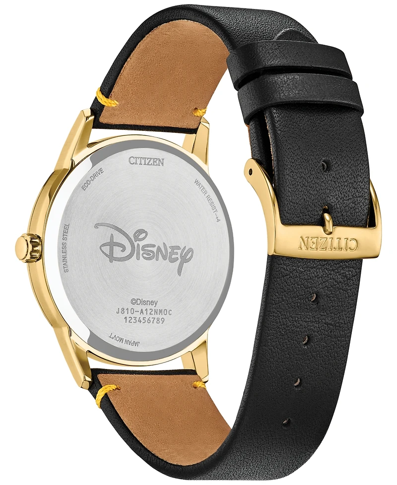 Citizen Eco-Drive Men's Disney Donald Duck Seeing Stars Black Leather Strap Watch 40mm