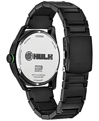 Citizen Eco-Drive Men's Marvel Hulk Green Goliath Black-Tone Stainless Steel Bracelet Watch 42mm