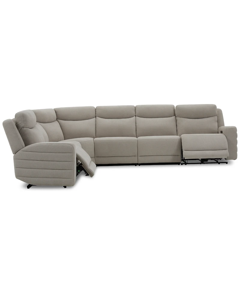 Kristyan -Pc. Fabric Sectional with 2 Power Recliners