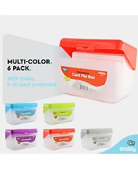 Enday Index Card Holder Red, 3x5 Note Flash Organizer Case, File w/flip top, Notecard Recipe, Holder, Holds 250 Cards (1 Pc)