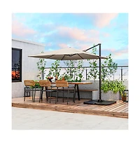 9.5 Feet Square Patio Cantilever Umbrella with 360° Rotation