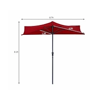 9 Feet Patio Bistro Half Round Umbrella without Weight Base