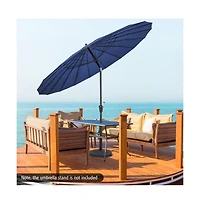9 Feet Round Patio Umbrella with 18 Fiberglass Ribs