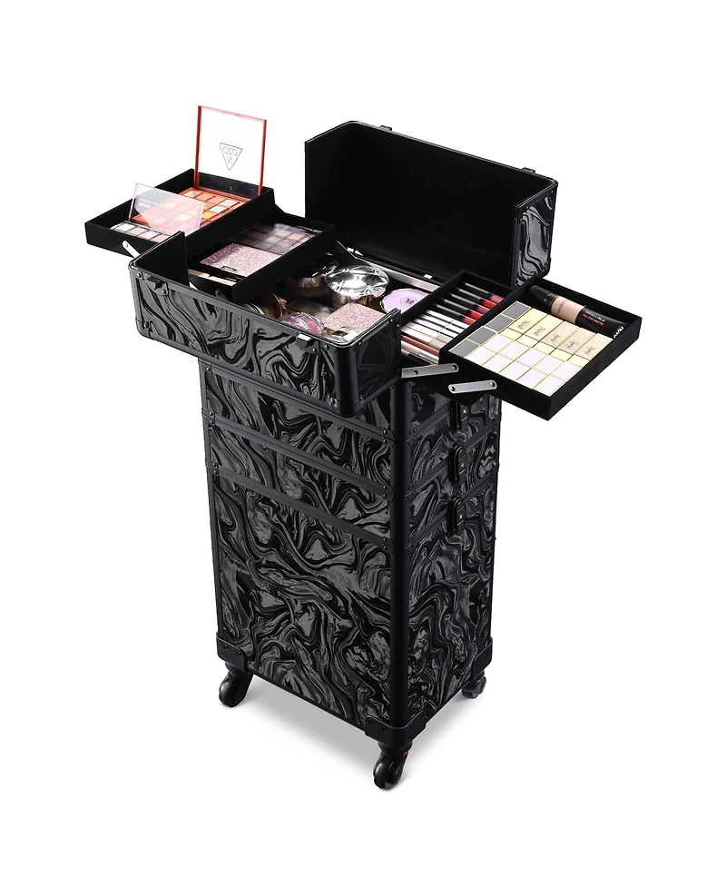 Byootique 3-Piece Makeup Train Cases Cosmetic Organizer Kit Wheel Cb Dusk