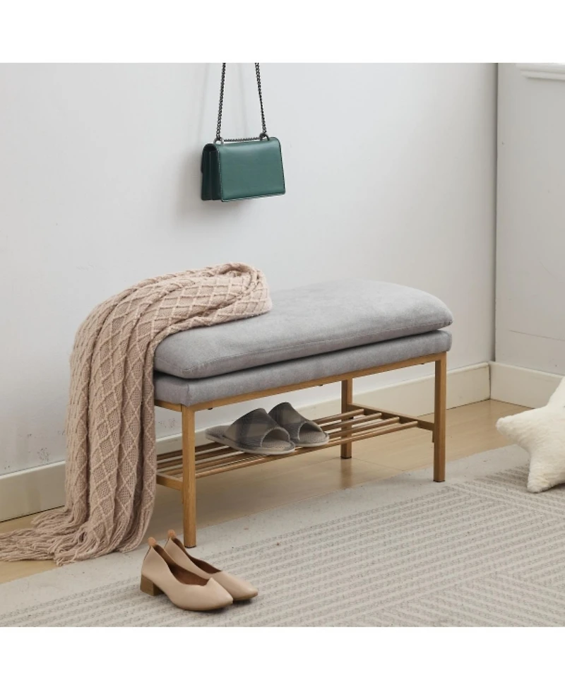 Streamdale 3-in-1 Linen Upholstered Shoe Bench