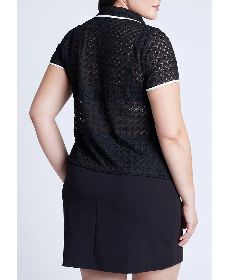 Eloquii Women's Textured Polo Shirt