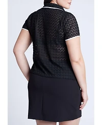 Eloquii Women's Textured Polo Shirt