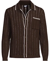 Lands' End Men's Long Sleeve Button Through Summer Polo Cardigan