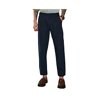Campus Sutra Men's Prussian Blue Pleated Tailored Trousers