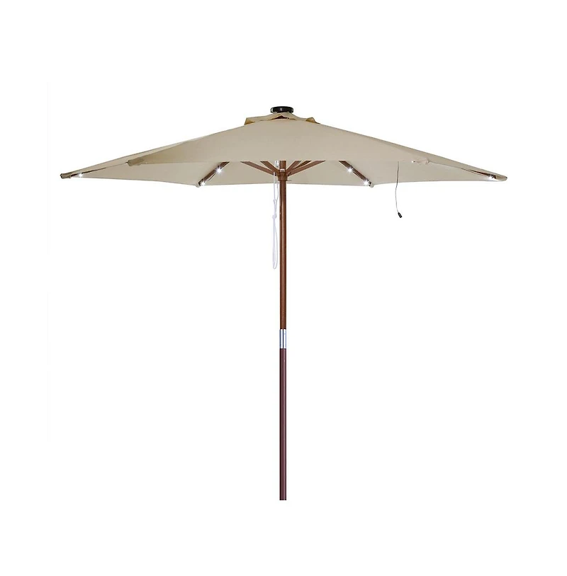 30 Led Solar String Light Cool White Fit for 6-Rib 8ft 9ft Outdoor Patio Wooden Umbrella