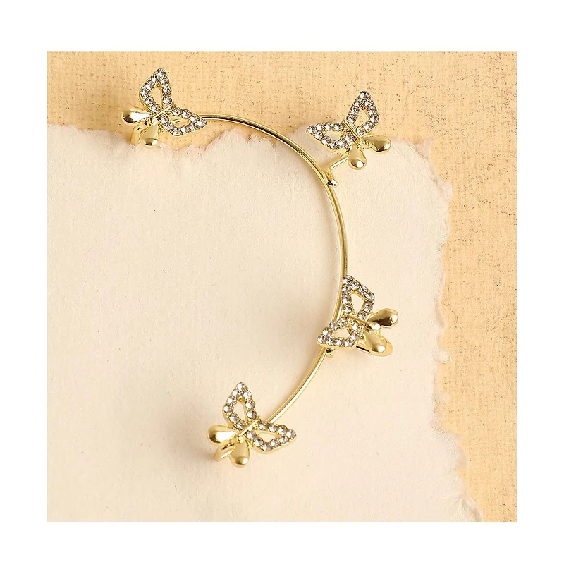 Sohi Gold-Plated Butterfly Cuff Earrings