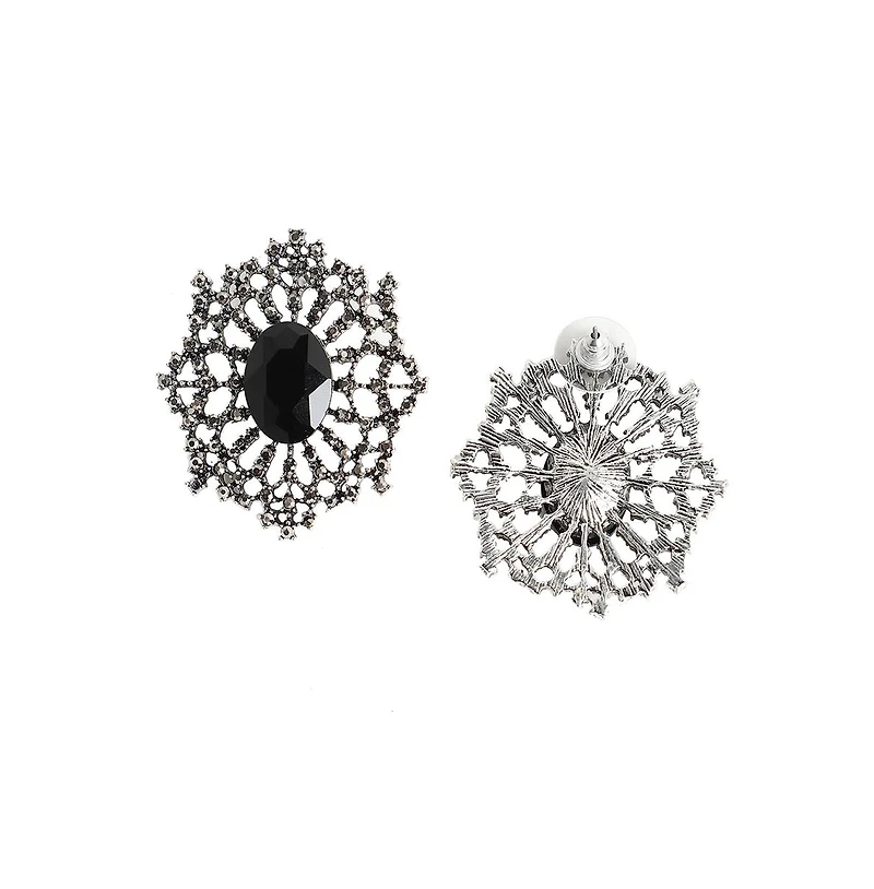 Sohi Crystal Snowflake Stud Earrings