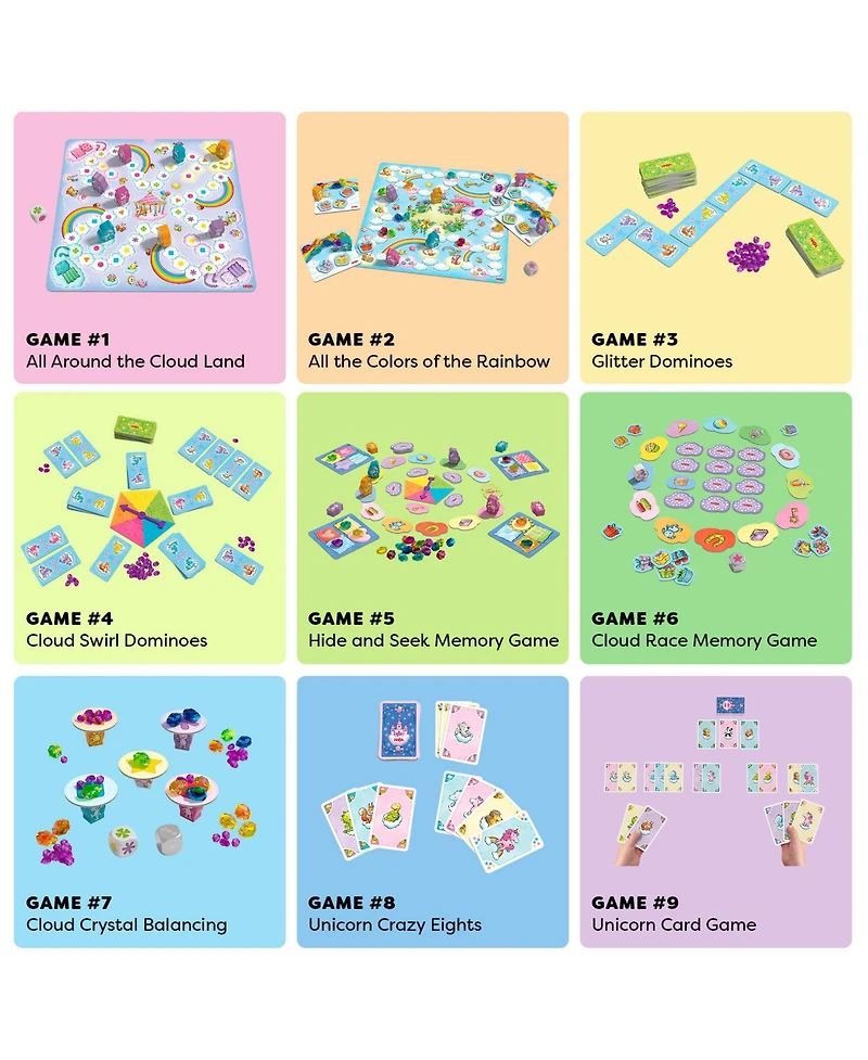 Haba Unicorn Glitterluck 9 Game - Board Game Collection for Ages 4-8