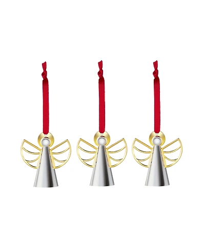 Nambe Mini Angel Ornament, Set of 3