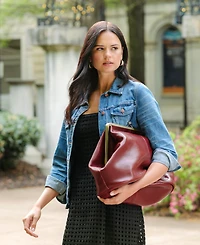 Patricia Nash Serafina Extra Large Leather Kisslock Bag