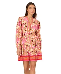 Adrianna Women's Printed Long-Sleeve Dress