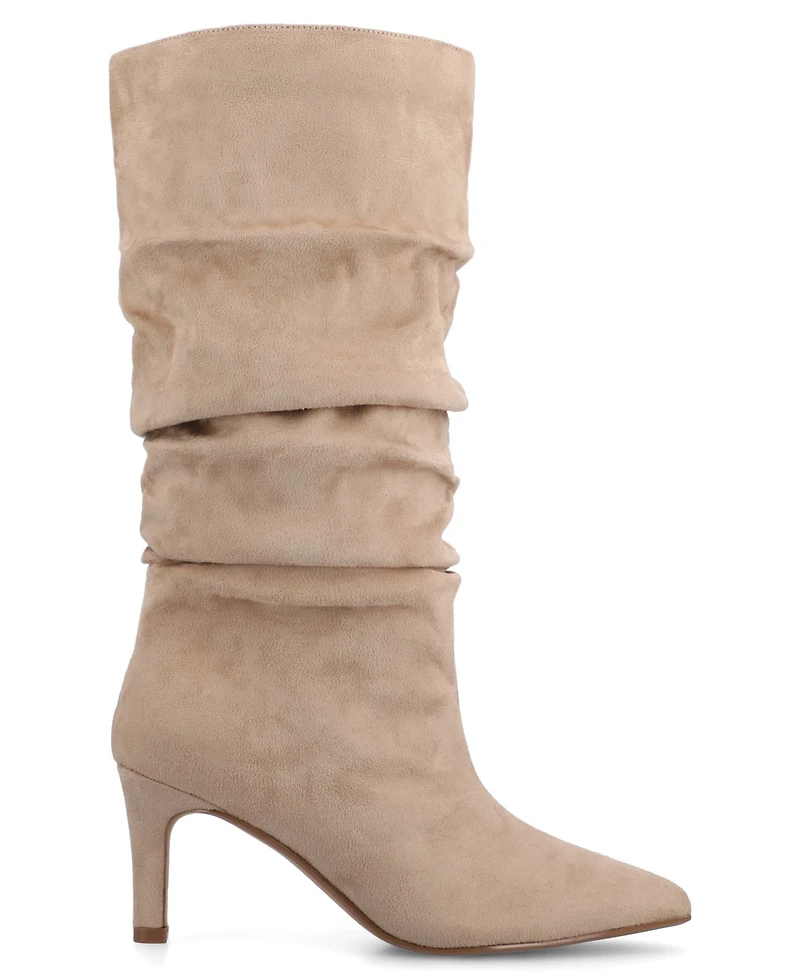 Journee Collection Women's Sonnet Pointed Toe Slouchy Dress Boots