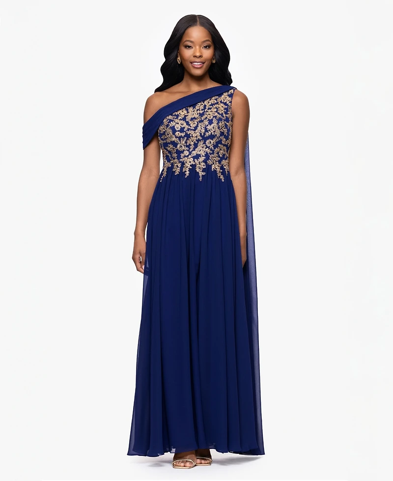 Betsy & Adam Women's Embroidered Off-The-Shoulder Dress
