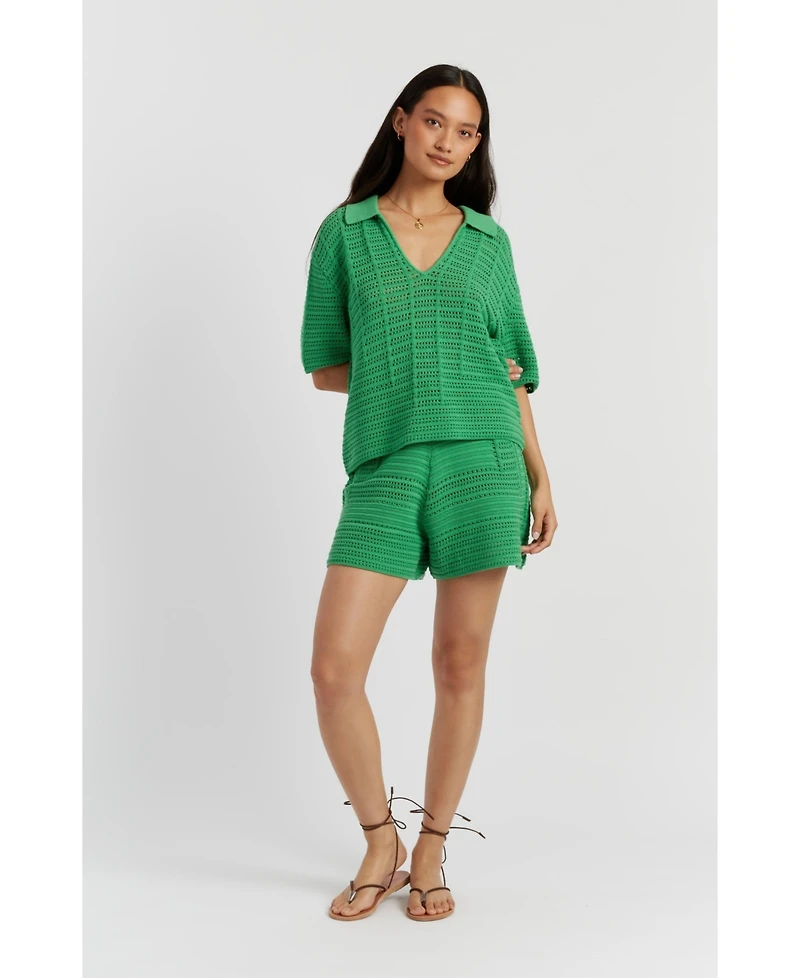 Chinti & Parker Women's Cotton Crochet Short