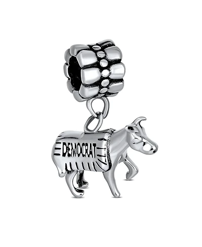 Bling Jewelry Usa Patriotic Democrat Donkey Dangle Charm Bead Sterling Silver Fits European Bracelet