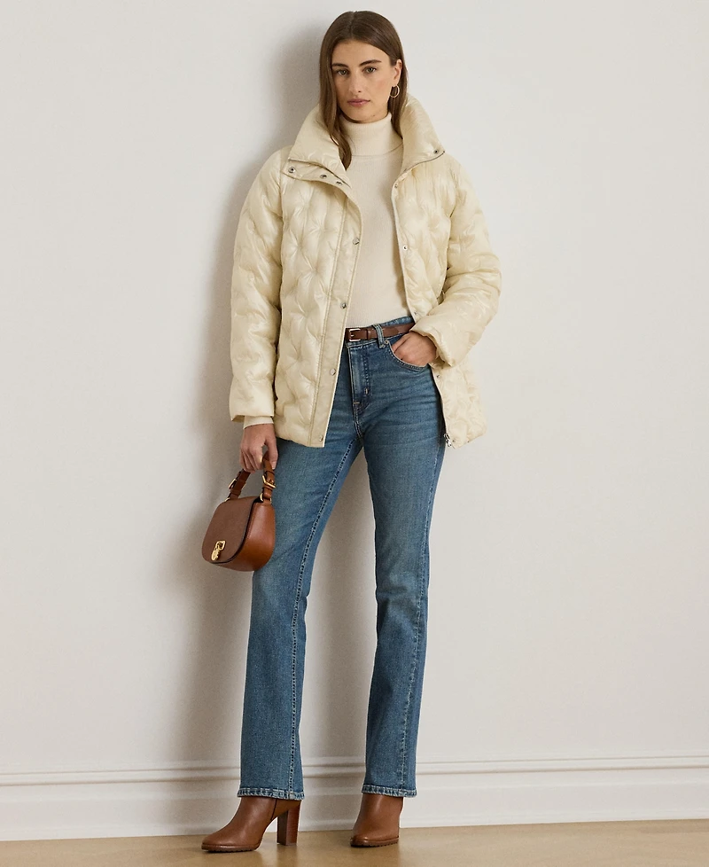 Lauren Ralph Women's Embroidered Puffer Coat