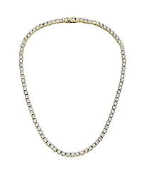 Sterling Silver Clear Cubic Zirconia 4MM Tennis Necklace