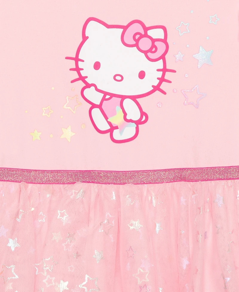 Hello Kitty Toddler and Little Girls Long Sleeve Tutu Dress
