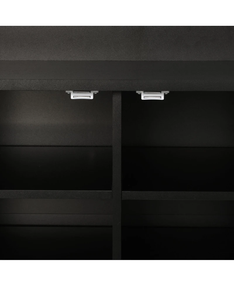 Entryway Bench with Coat Rack & Adjustable Shelves