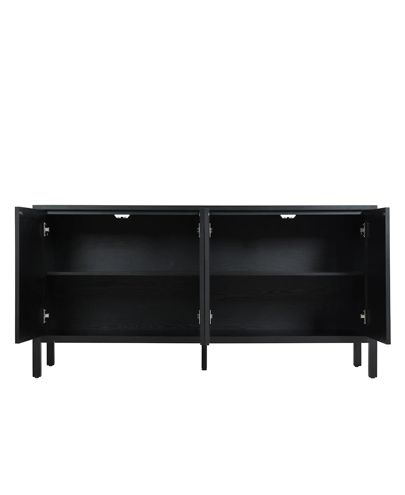 Geometric Circle Door Cabinet - Black
