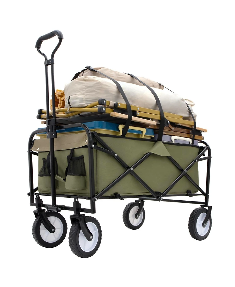 Collapsible Utility Wagon Cart - 360lb Capacity, All-Terrain Wheels
