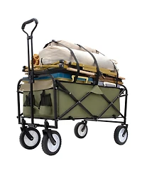Collapsible Utility Wagon Cart - 360lb Capacity, All-Terrain Wheels