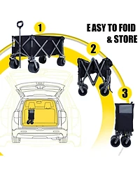 Collapsible Folding Wagon - 400LBS, All-Terrain Wheels