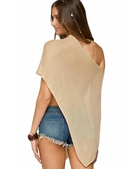 Edikted Women's Azalia Asymmetric Knit Poncho