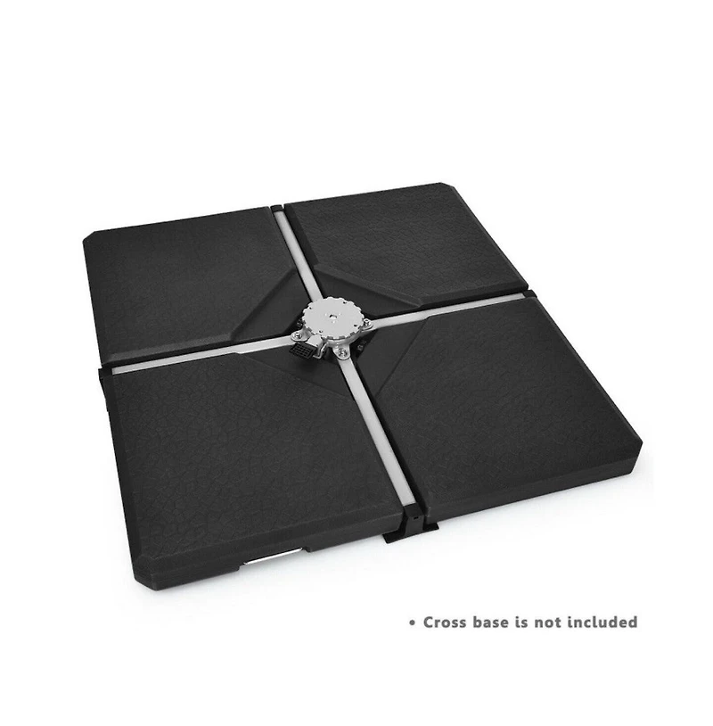4 Pieces Square Fillable Patio Umbrella Base Set with Handle and Funnel