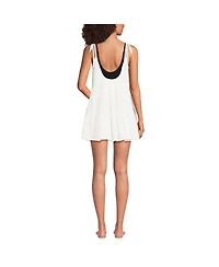 Lands' End Women's Cotton Gauze Tiered Mini Cover-up Dress