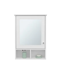 Anamoose Medicine Cabinet with 5 Shelves, 1 Door, and 1 Mirror, White