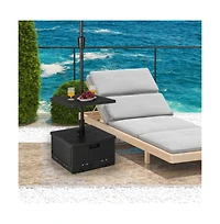 175 Lbs Outdoor Fillable Umbrella Base with Table Tray