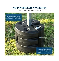 4 Pieces 20Lbs Water Filled Weight Plates for Shade Umbrella