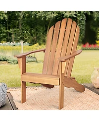 Outdoor Adirondack Chair Solid Wood Patio Garden Furniture