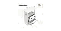 24 Inch Floor Cabinet with 2 Open Compartments and 2 Drawers