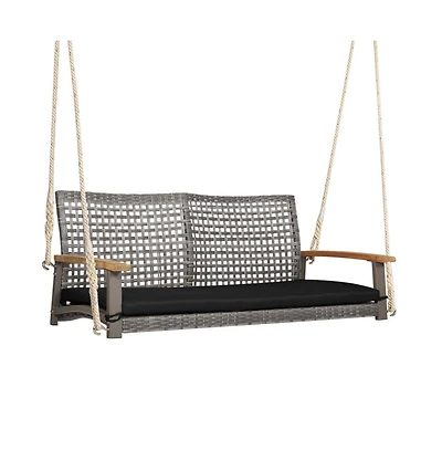 2-Person Patio Wicker Hanging Swing Chair