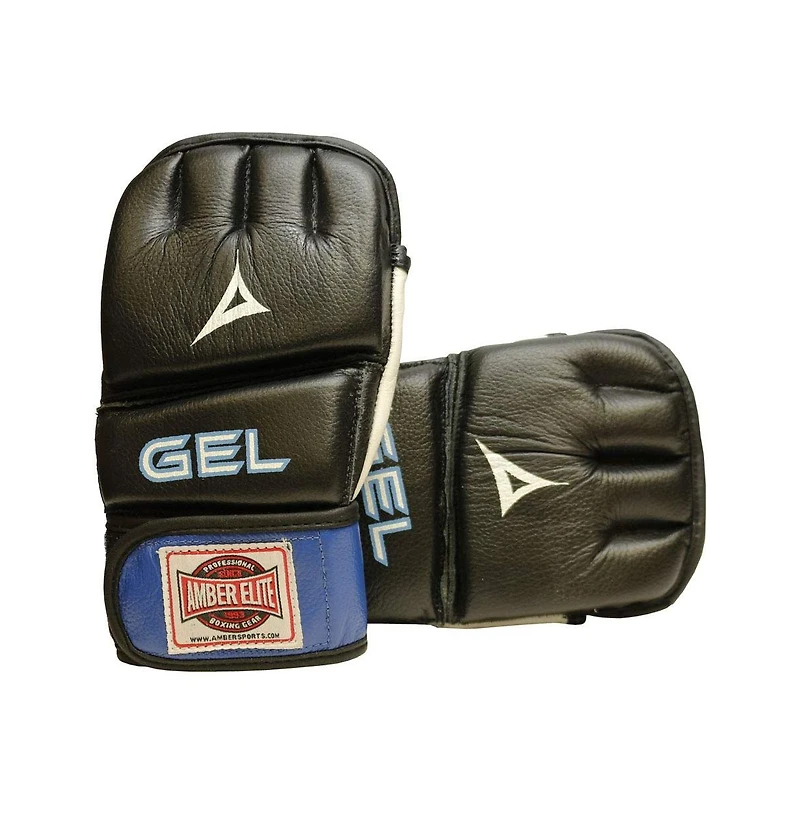 Gel Sparring Mma Glove, Real Leather Combat Mitts, Shock Absorbing Gel Padding for Grappling, Punching Bag, Cage Fighting, Muay Thai, Ufc Training, Op